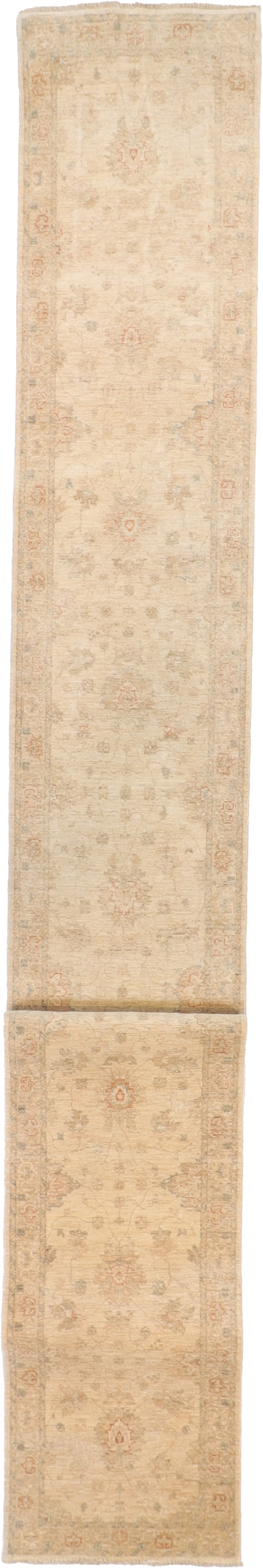W 2.7 L 24 Kashan Runner 100% Wool Hand-Woven All-Over Design - 56038