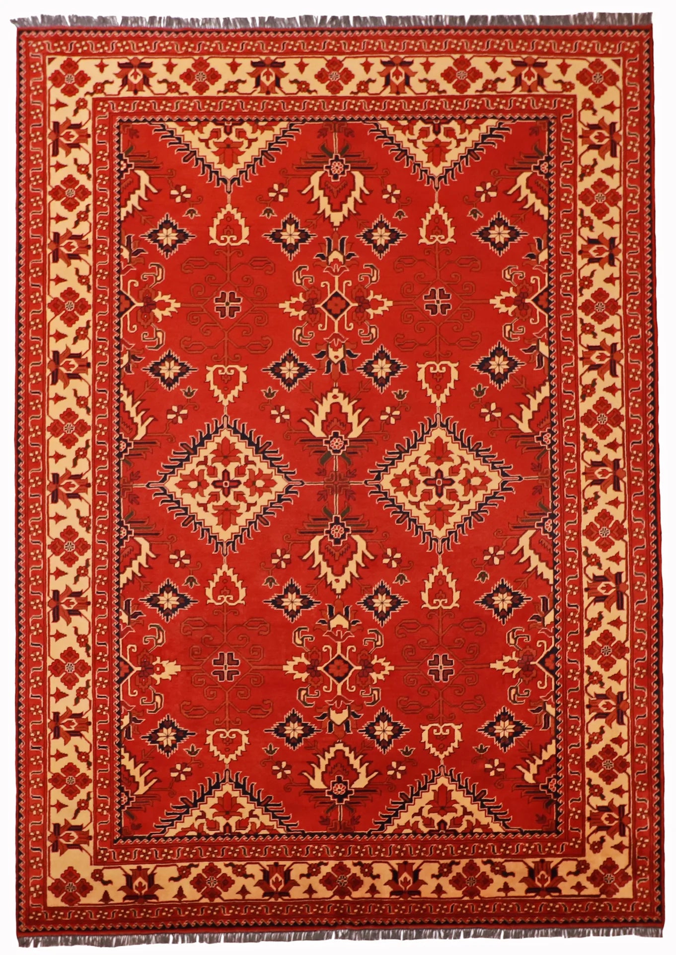 9 x 12.8 - Navajo Fine All Over Rectangle - Hand Woven Rug — 56065