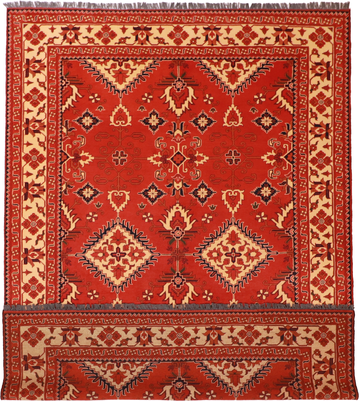 W 9 L 12.8 Kilim 100% Wool Hand-Woven Navajo Design - 56065