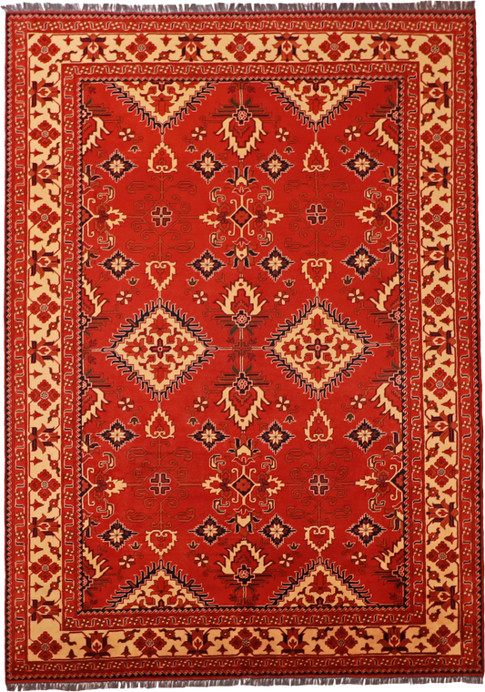 W 9 L 12.8 Kilim 100% Wool Hand-Woven Navajo Design - 56065