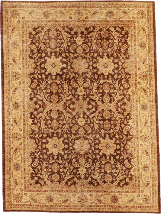 W 10 L 13.6 Mashad 100% Wool Hand-Woven All-Over Design - 56072