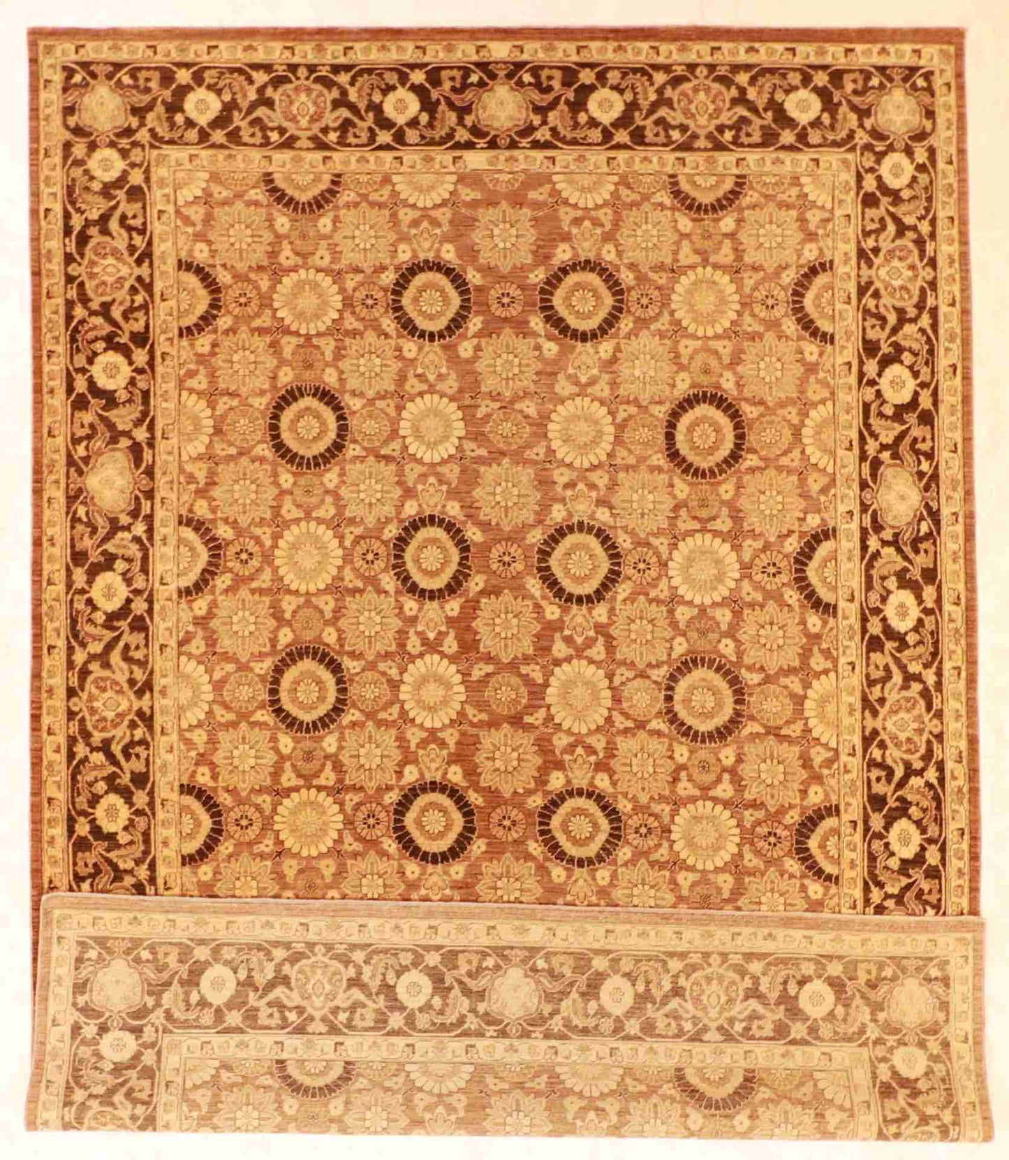 W 8.9 - L 12.5 - Sh Abbas Wool All Over Rectangle - Hand Woven Rug - 56074