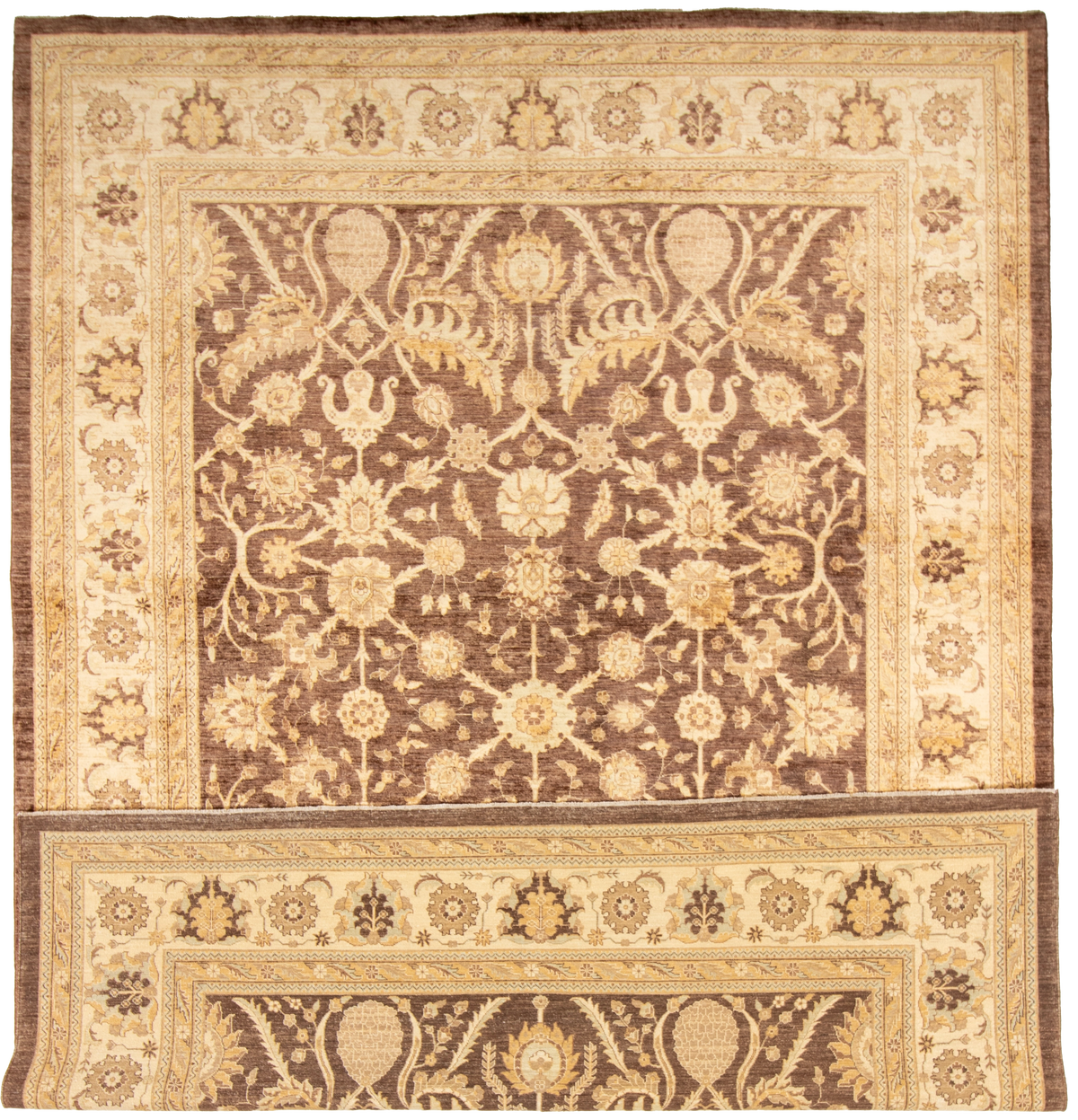 W 10 L 13.2 Mahal 100% Wool Hand-Woven All-Over Design - 56077