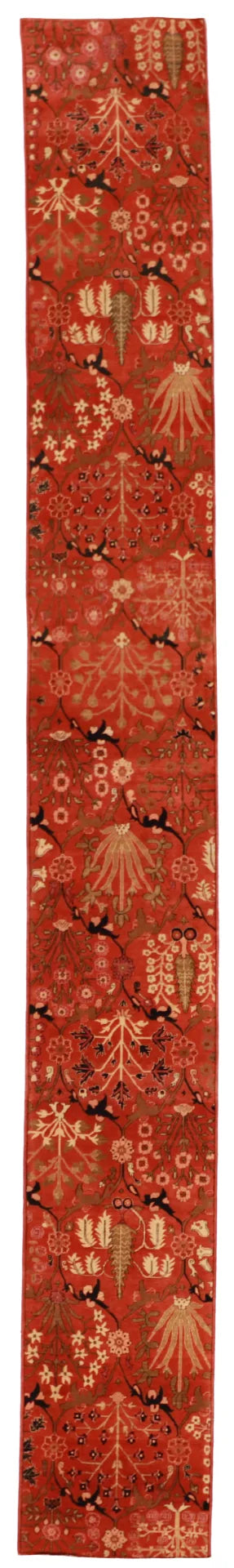 W 2.11 - L 24.4 - Tree of Life Fine All Over Rectangle - Finest Hand-Knotted Quality Wool - 56101