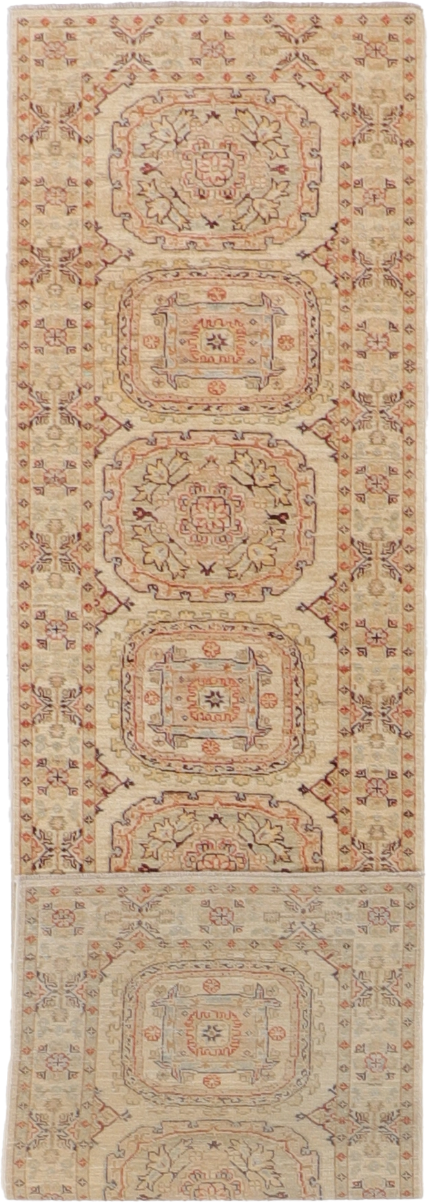 W 2.7 L 9.6 Herekeh Runner 100% Wool Hand-Woven All-Over Design - 56128