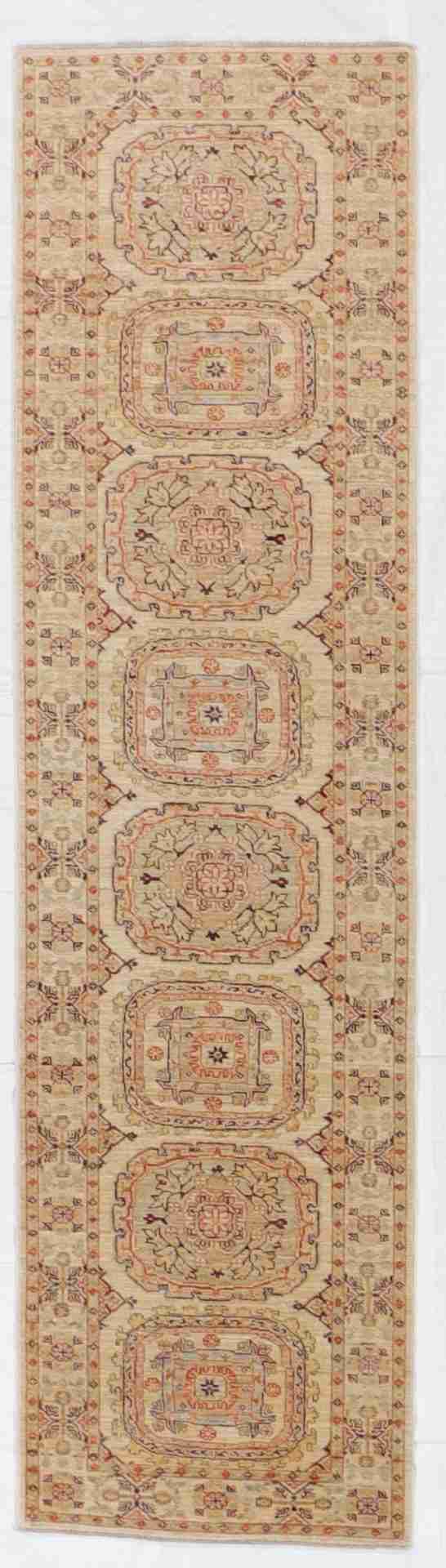 W 2.7 L 9.6 Herekeh Runner 100% Wool Handmade All Over Design - 56128