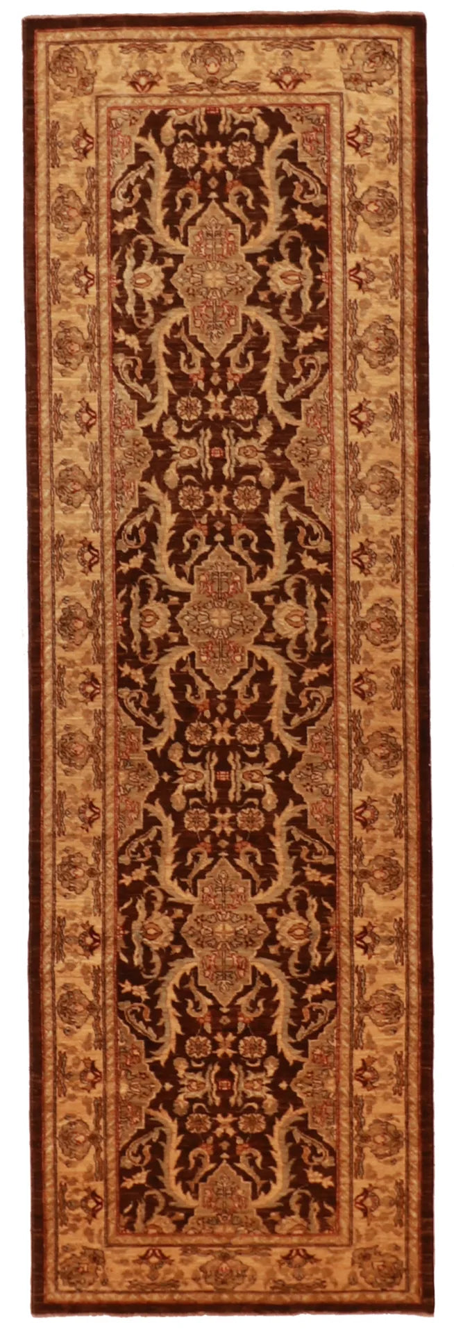 W 3.4 - L 11 - Mahal Fine All Over Rectangle - Finest Hand-Knotted Quality Wool - 56131