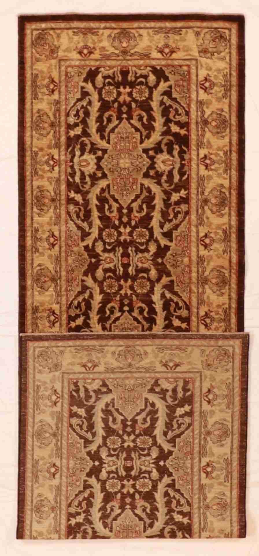 W 3.4 - L 11 - Mahal Fine All Over Rectangle - Finest Hand-Knotted Quality Wool - 56131