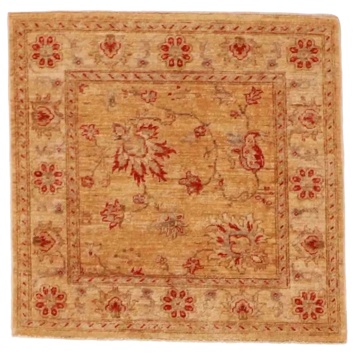 W 3 L 2.11 Agra 100% Wool Hand-Woven Square Rug - 56138