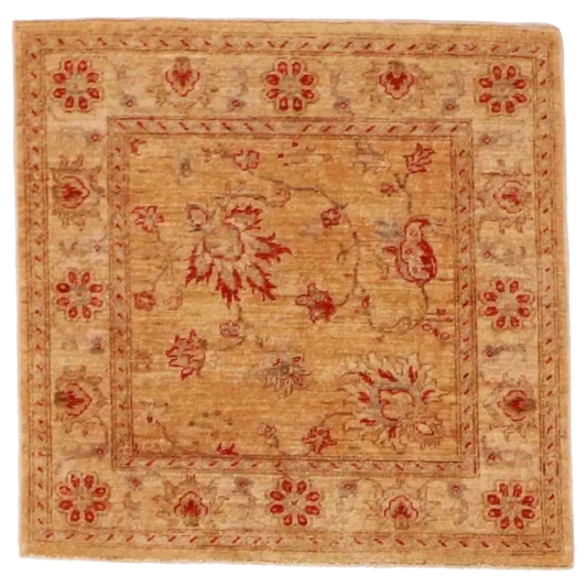 W 3 L 2.11 Agra 100% Wool Hand-Woven Square Rug - 56138