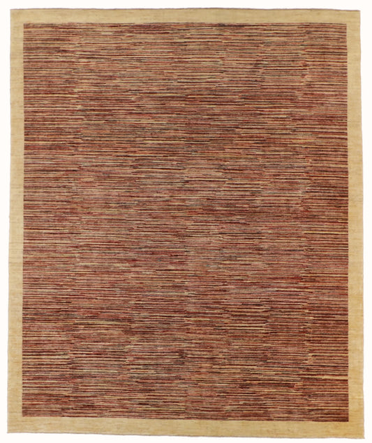 7.11 x 9.8 - Modern Wool Contemporary Rectangle - Finest Hand-Knotted Quality Wool — 56163