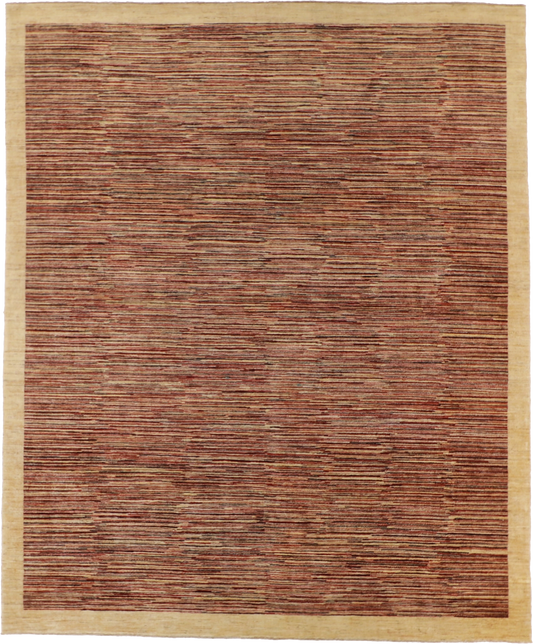 W 7.11 L 9.8 Modern 100% Wool Hand-Woven All-Over Design - 56163