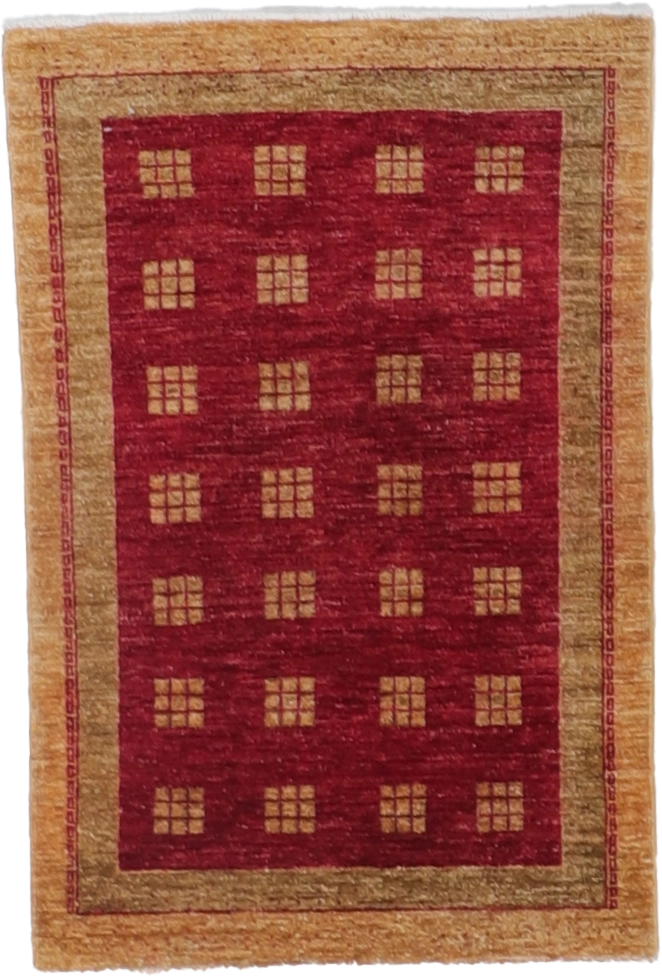 W 2.9 L 4 Modern 100% Wool Hand-Woven All-Over Design - 56171