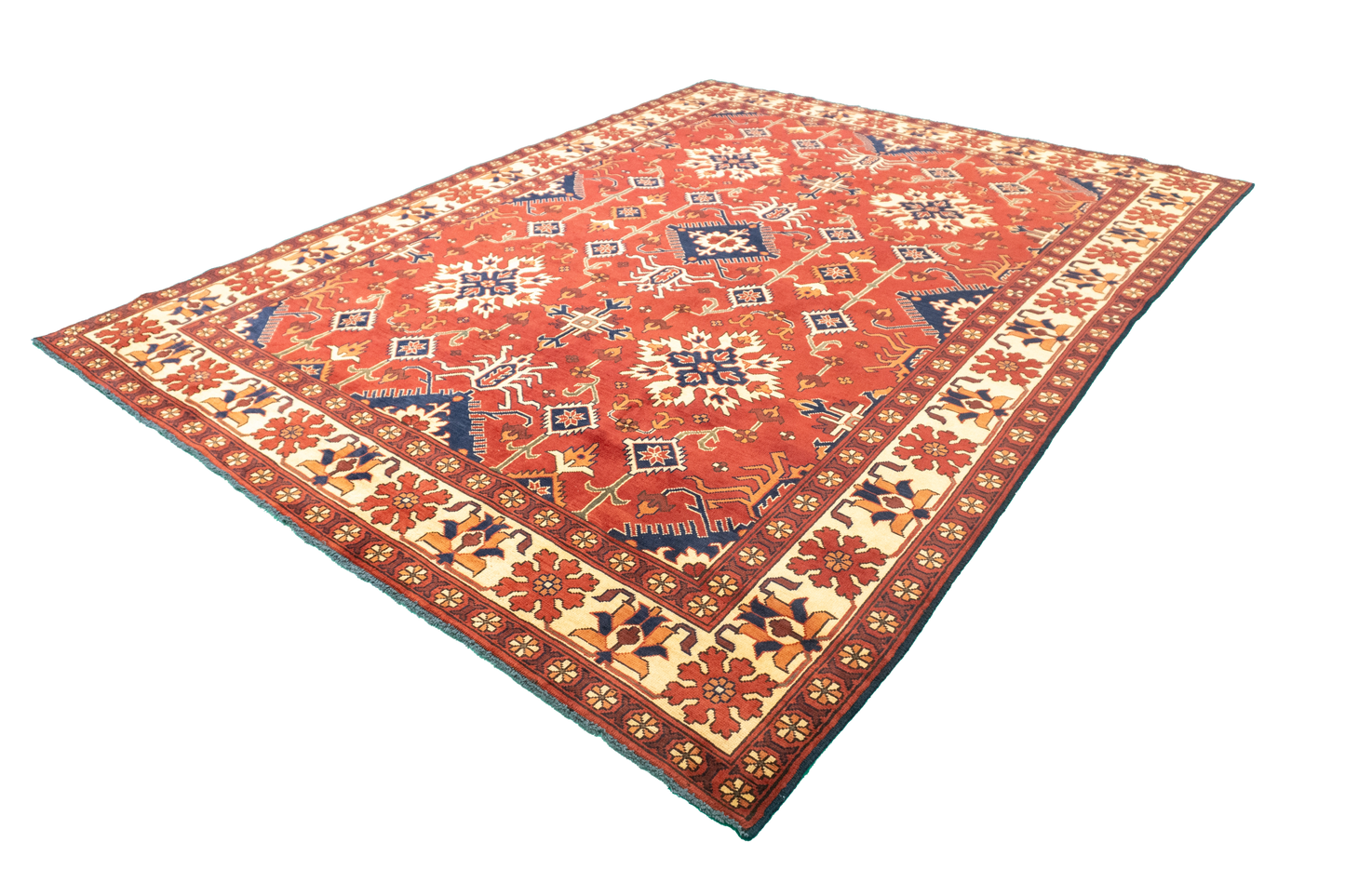 W 7 L 9.2 Bakhtiarie 100% Wool Hand-Woven Geometric Design - 56177
