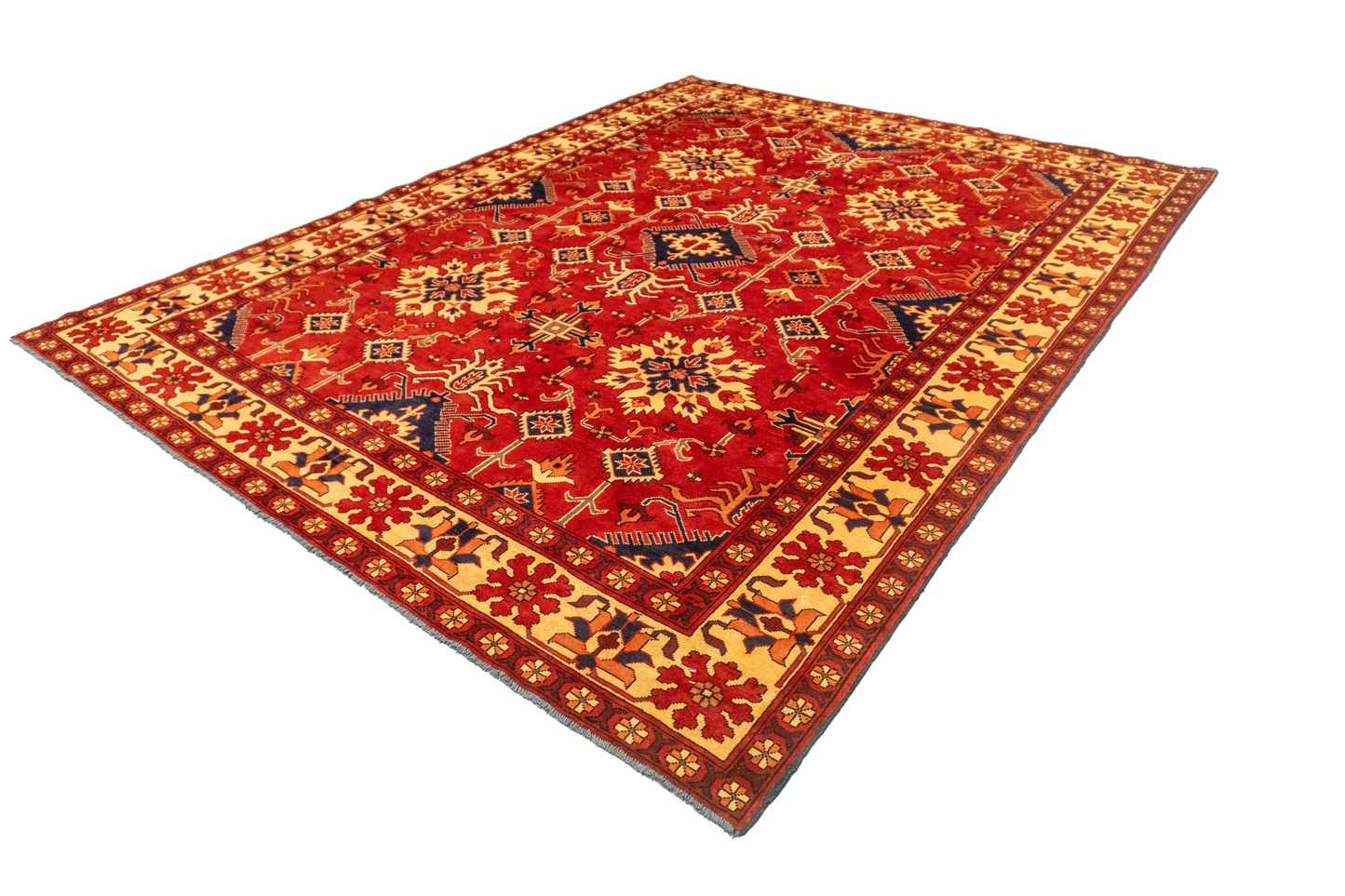 W 7 L 9.2 Bakhtiarie 100% Wool Hand-Woven Geometric Design - 56177