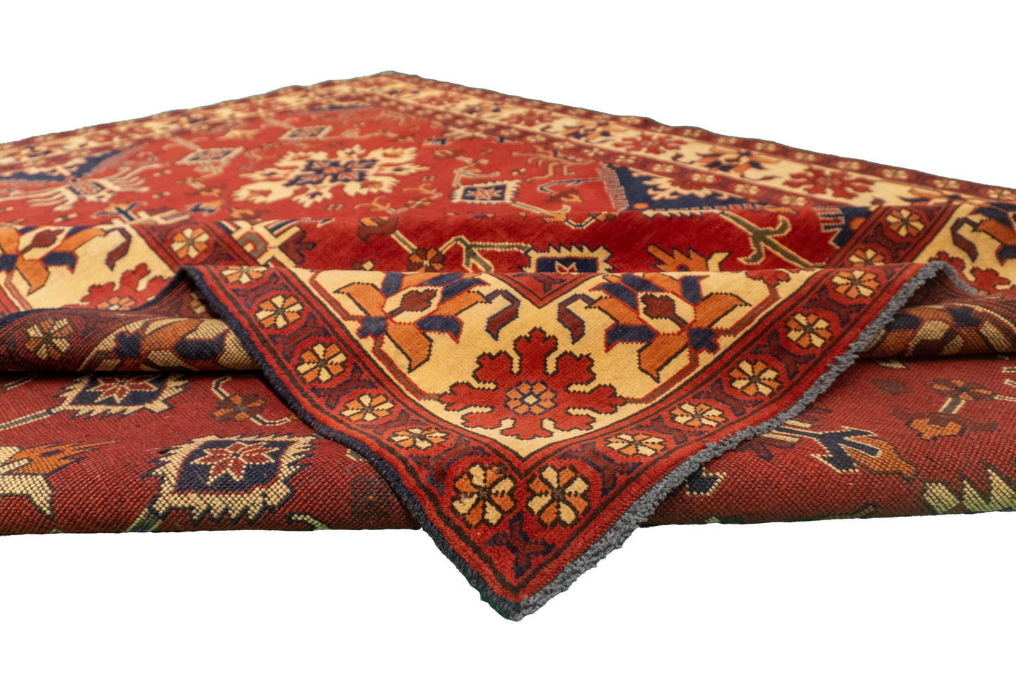 W 7 L 9.2 Bakhtiarie 100% Wool Hand-Woven Geometric Design - 56177