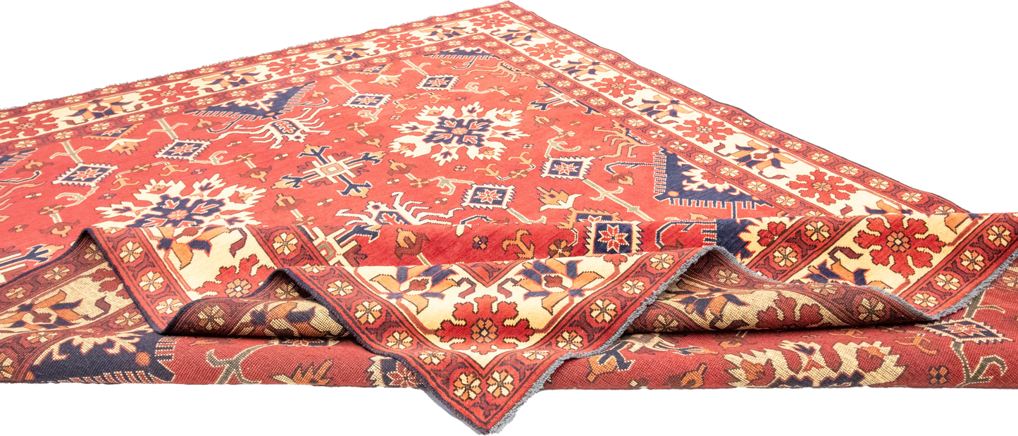 W 7 L 9.2 Bakhtiarie 100% Wool Hand-Woven Geometric Design - 56177