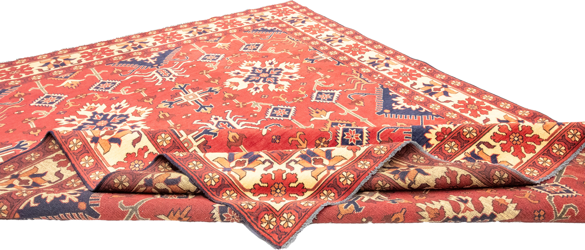 W 7 L 9.2 Bakhtiarie 100% Wool Hand-Woven Geometric Design - 56177