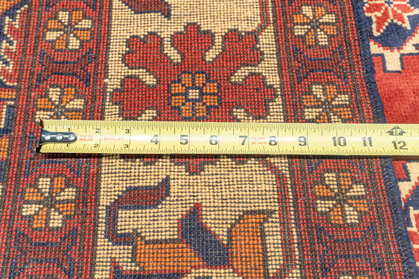 W 7 L 9.2 Bakhtiarie 100% Wool Hand-Woven Geometric Design - 56177
