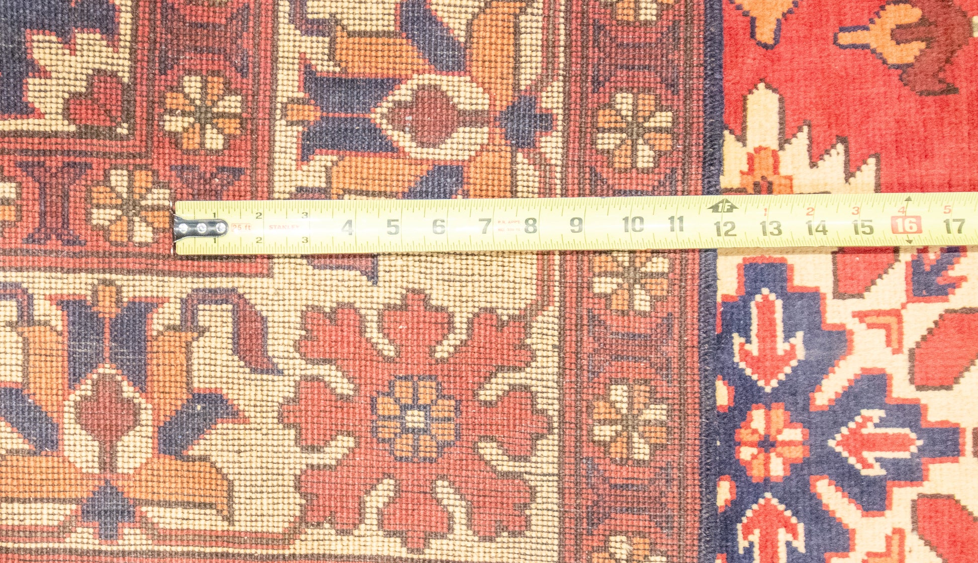 W 7 L 9.2 Bakhtiarie 100% Wool Hand-Woven Geometric Design - 56177