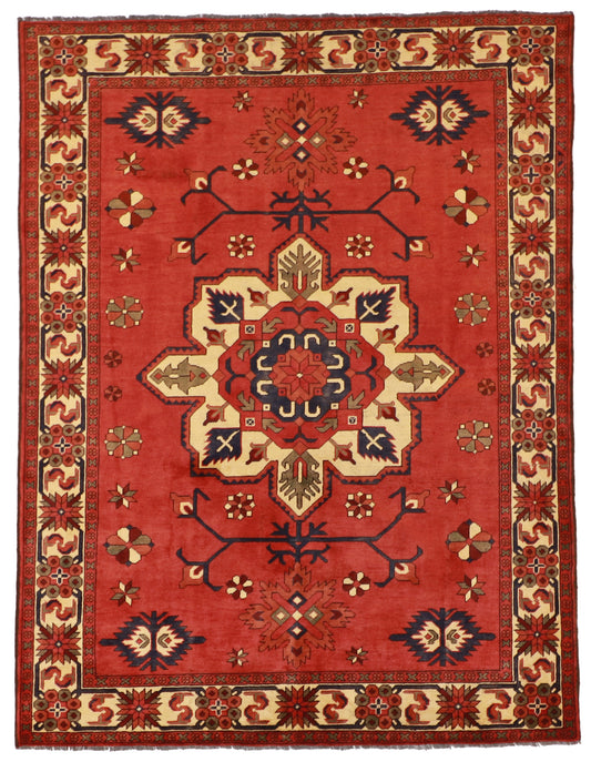 W 5.1 L 6.10 Heriz 100% Wool Hand-Woven Geometric Design - 56181