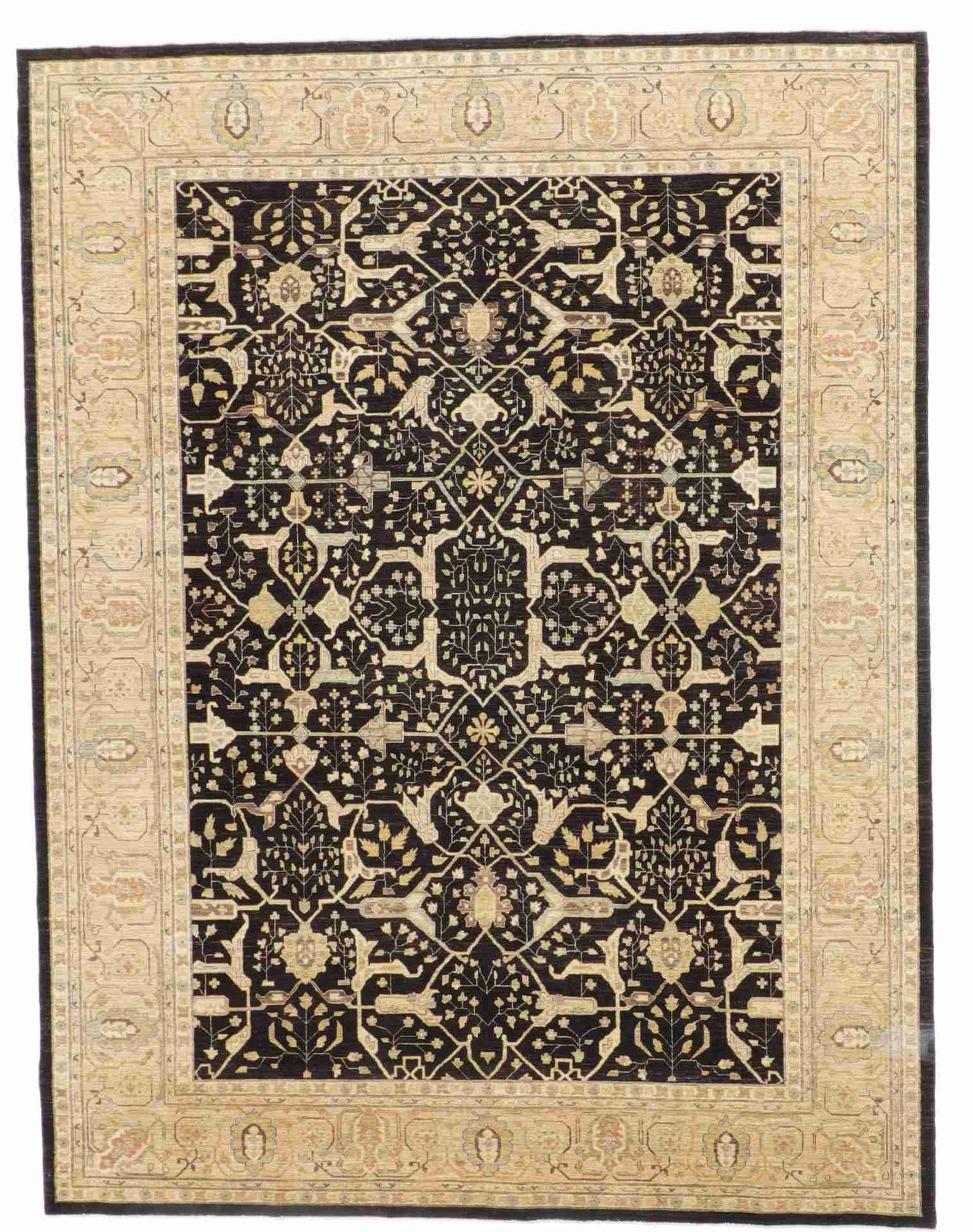 W 9.2 - L 11.11 - Traditional Wool Heriz Rectangle - Hand Woven Rug - 56212