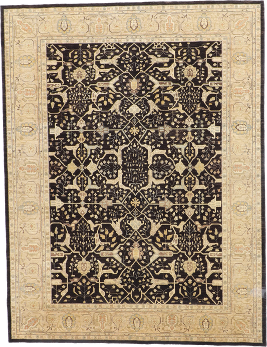 W 9.2 L 11.11 Heriz 100% Wool Hand-Woven All-Over Design - 56212
