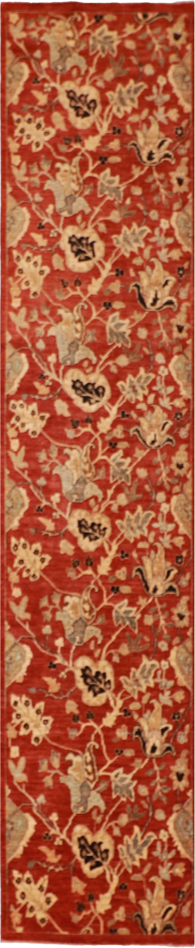 W 2.11 L 13.8 Tabriz 100% Wool Hand-Woven All-Over Design - 56213