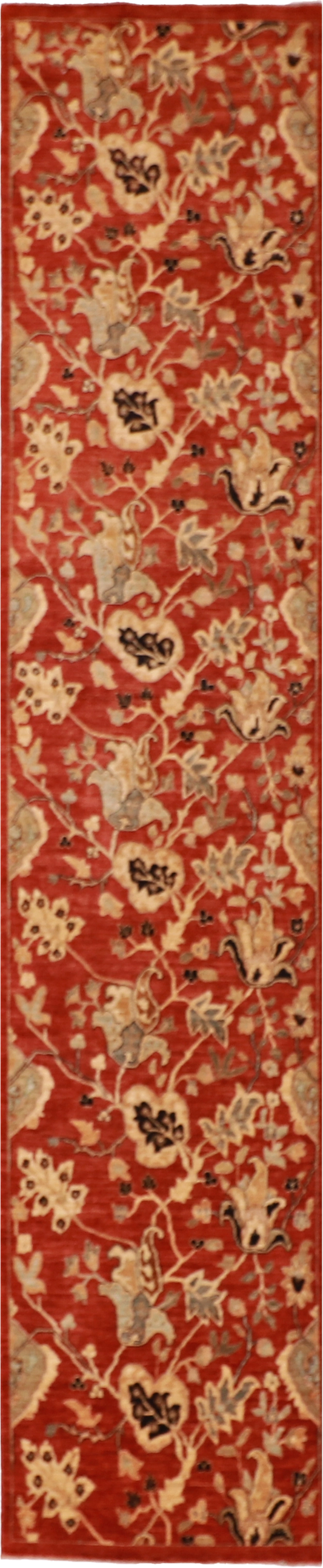 W 2.11 L 13.8 Tabriz 100% Wool Hand-Woven All-Over Design - 56213