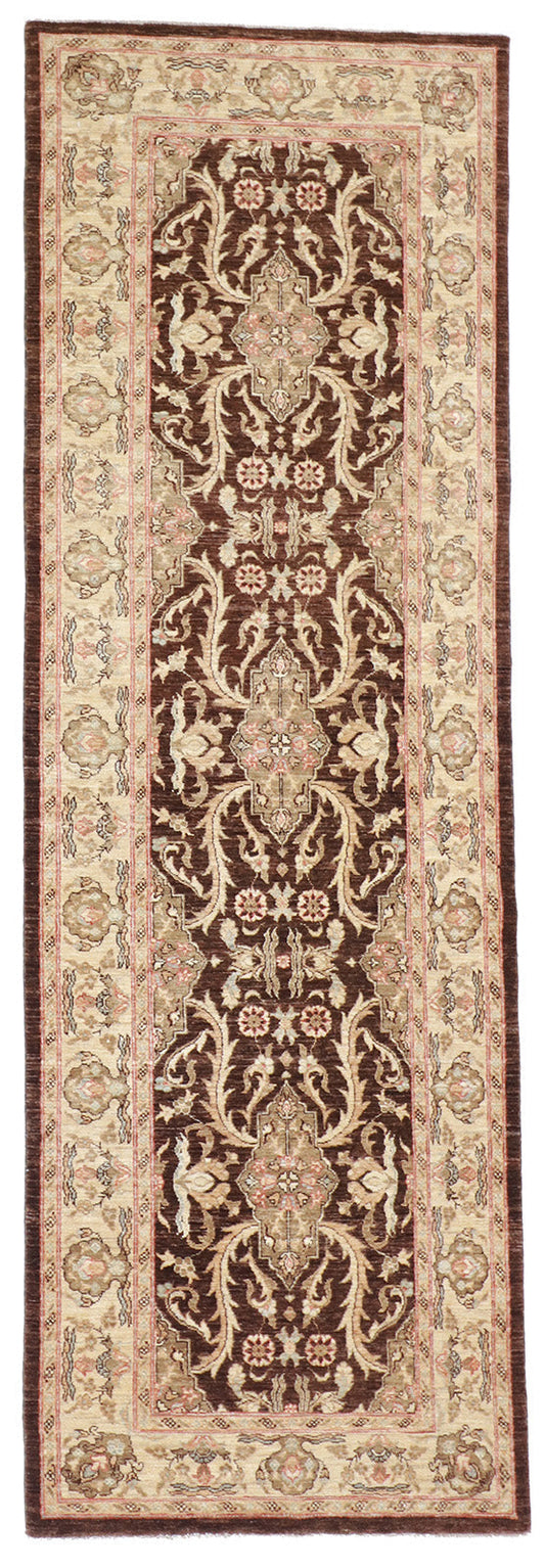 3.3 x 10 Wide Runner - Sh Abbas Wool All Over Rectangle - Hand Knotted Rug — 56215
