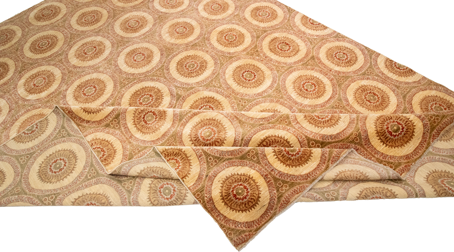 W 9 L 12.7 Veramin 100% Wool Hand-Woven All-Over Design - 56219