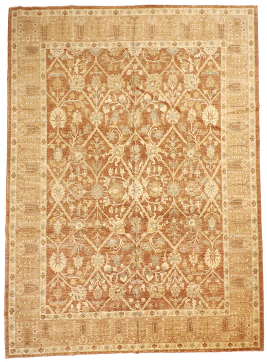 W 10 - L 13.9 - Hajjallie Fine All Over Rectangle - Finest Hand-Knotted Quality Wool - 56231