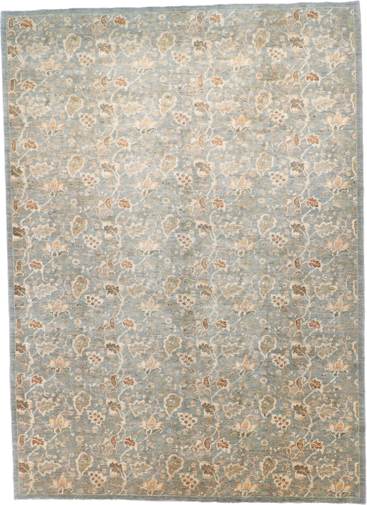 W 10.3 L 14 Oushak 100% Wool Hand-Woven Leaf Design - 56234