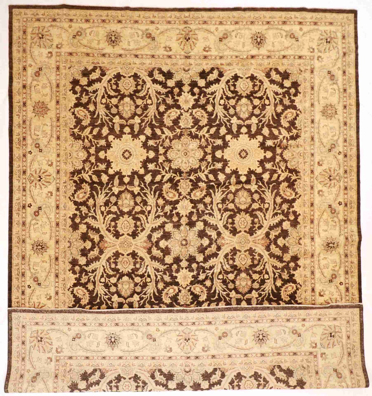 W 10.2 L 13.8 Sarouk 100% Wool Hand-Woven All-Over Design - 56236