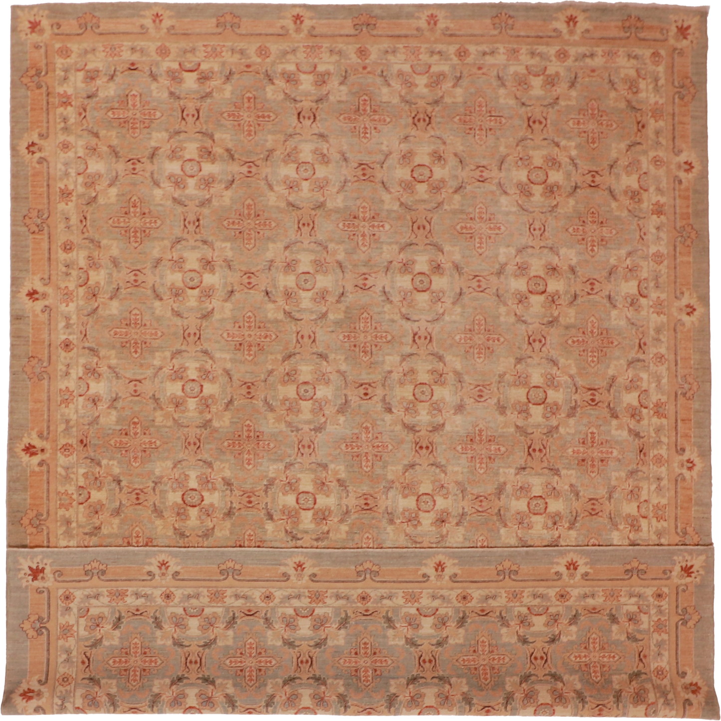 W 9 L 11.4 Nain 100% Wool Hand-Woven All-Over Design - 56241