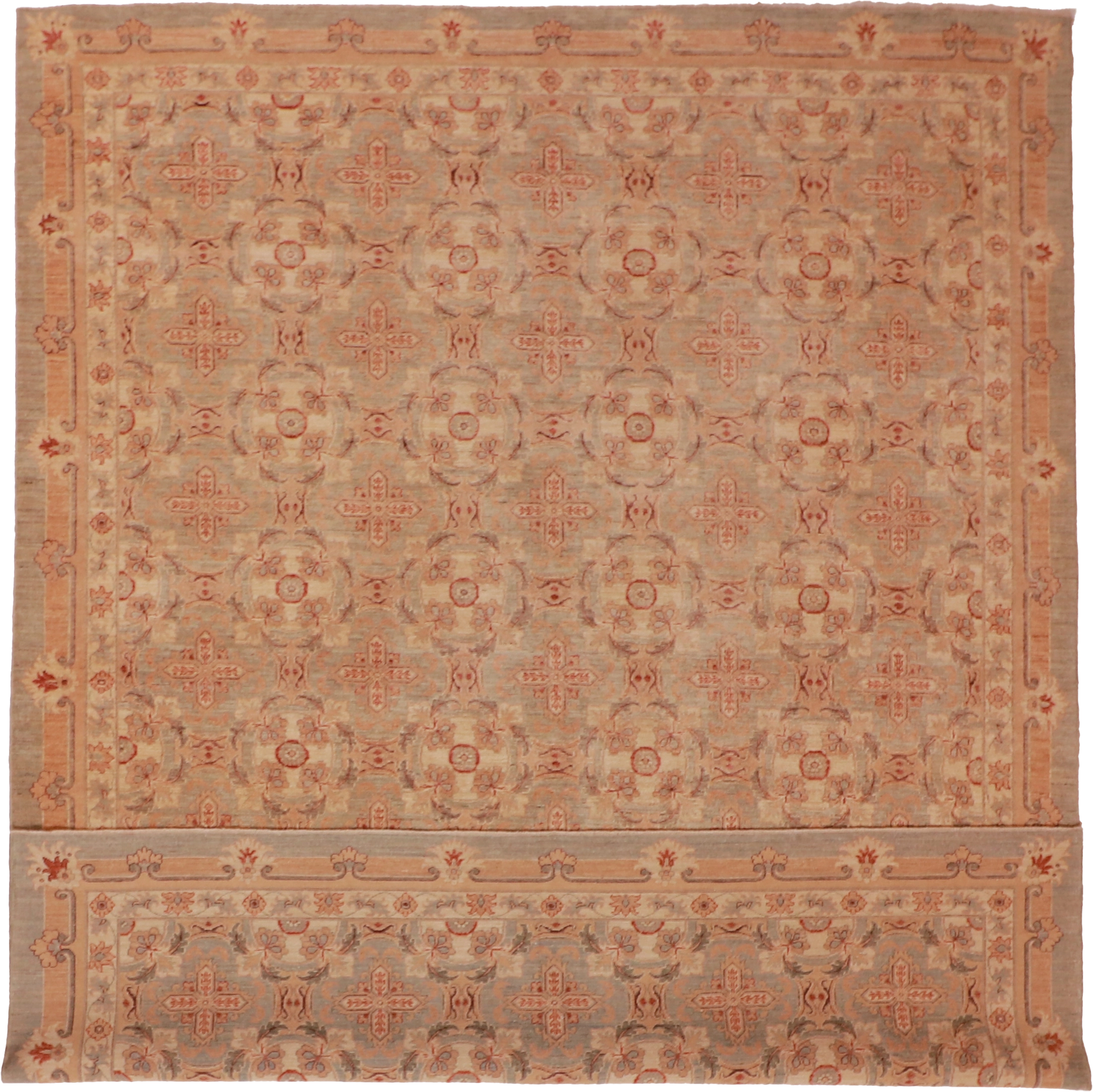 W 9 L 11.4 Nain 100% Wool Hand-Woven All-Over Design - 56241
