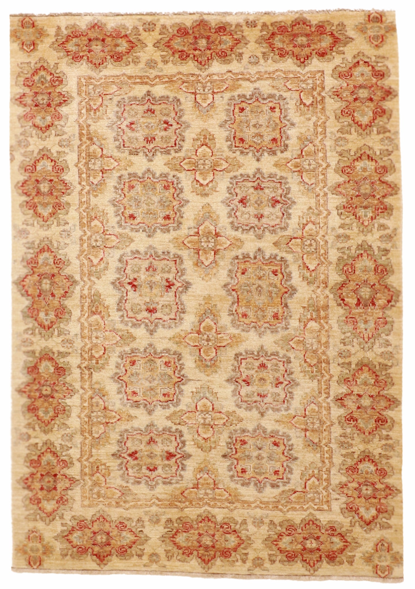 W 3.4 L 5 Farahan 100% Wool Hand-Woven All-Over Design - 56294