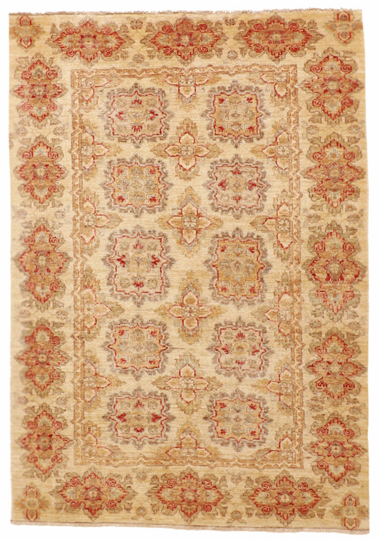 W 3.4 L 5 Farahan 100% Wool Hand-Woven All-Over Design - 56294