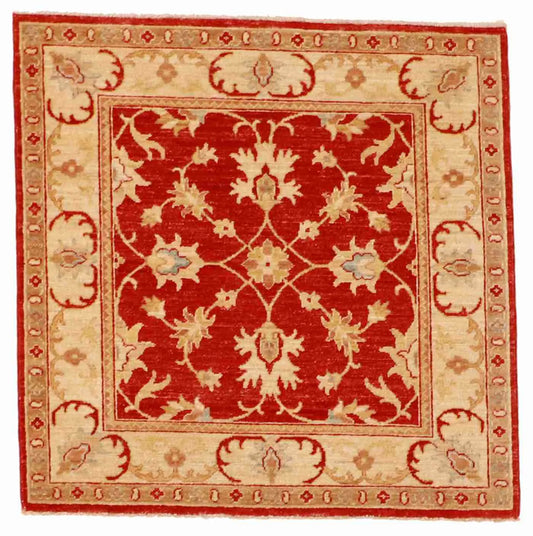 3.3 x 3.3 - Teharan Wool All Over Square - Finest Hand-Knotted Quality Wool — 56296