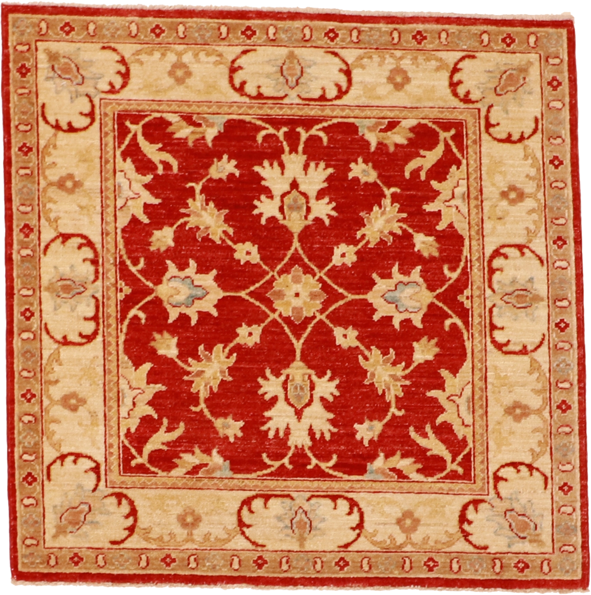 W 3.3 L 3.3 Tehran Square 100% Wool Hand-Woven All-Over Design - 56296