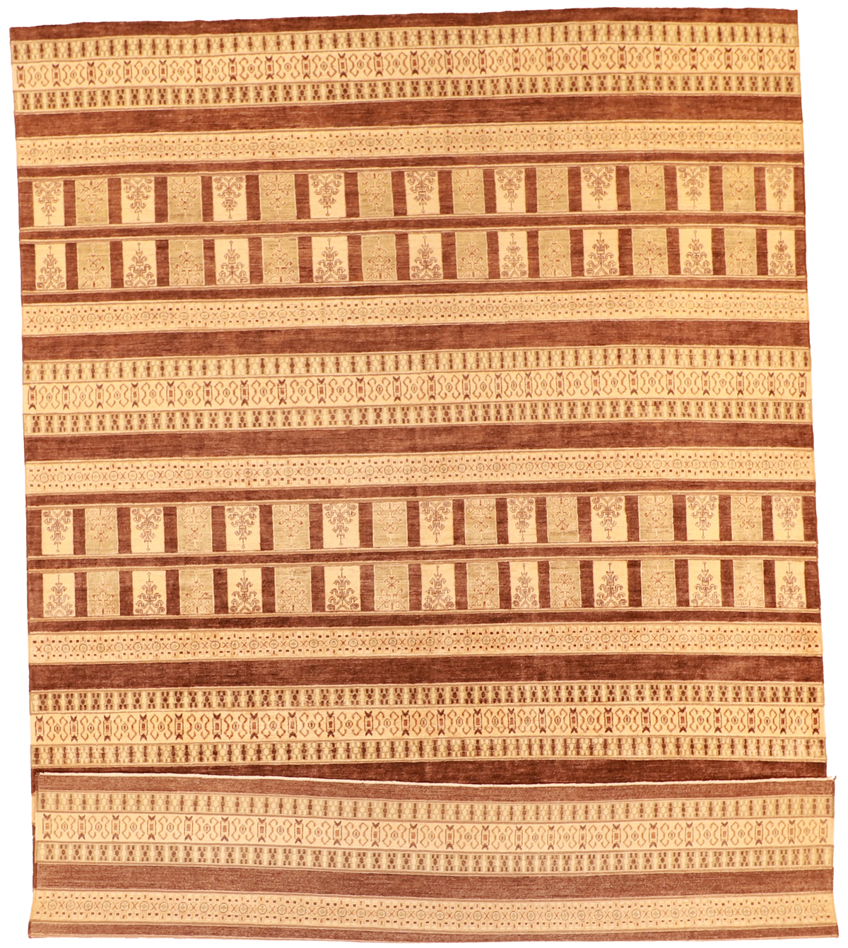 W 10 L 13.9 Hamadan 100% Wool Hand-Woven All-Over Design - 56333