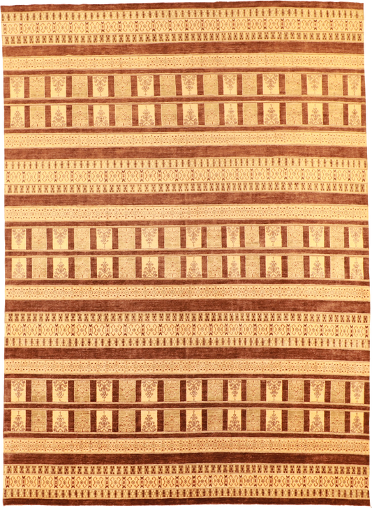 W 10 L 13.9 Hamadan 100% Wool Hand-Woven All-Over Design - 56333