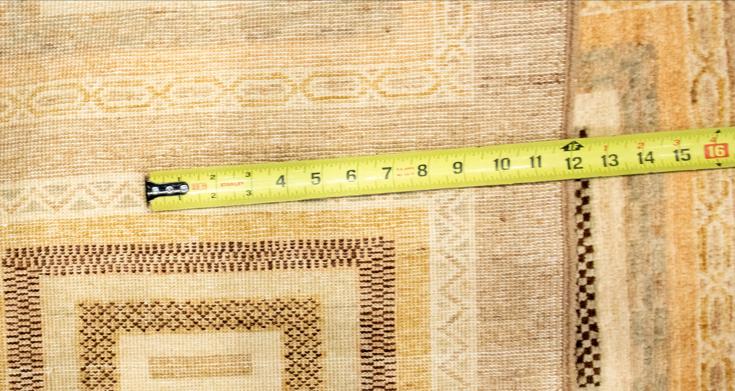 W 6.4 L 8.4 Modern 100% Wool Hand-Woven All-Over Design - 56335