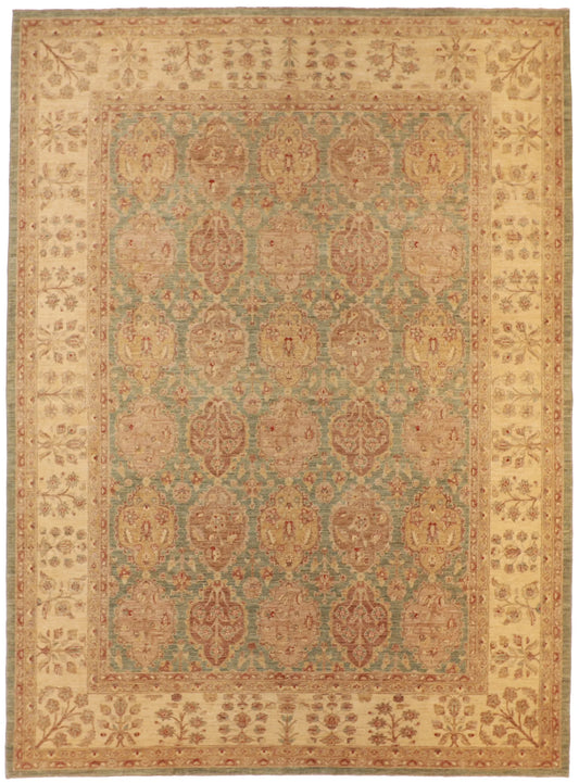 10 x 13.8 - Qum Fine All Over Rectangle - Finest Hand-Knotted Quality Wool — 56358