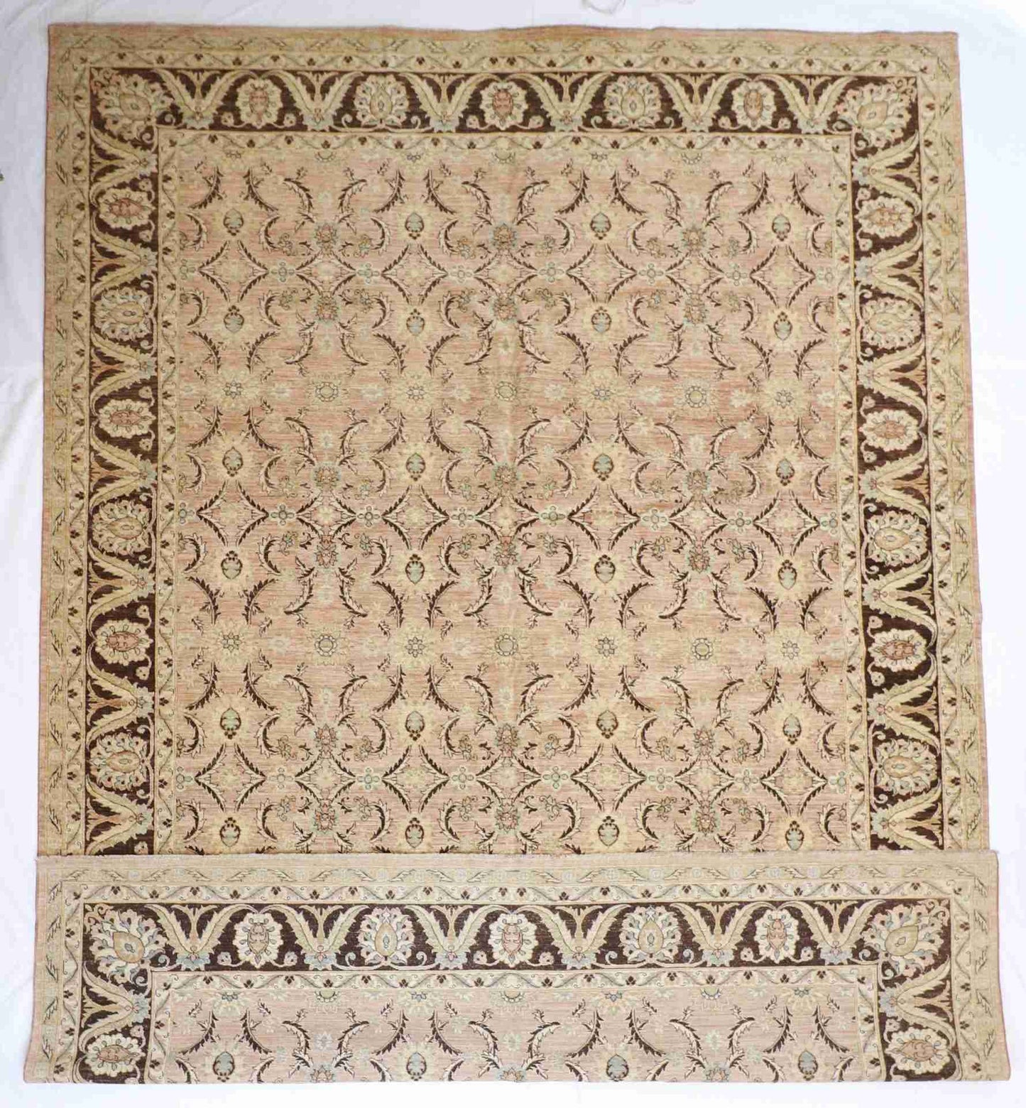 W 10.1 - L 14 - Heratie Fine All Over Rectangle - Finest Hand-Knotted Quality Wool - 56360