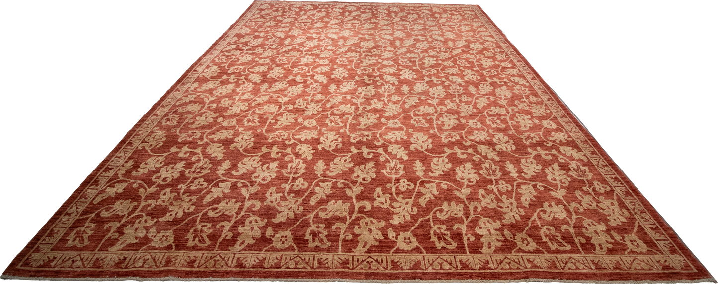 W 9.2 L 12.3 Azarie 100% Wool Hand-Woven All-Over Design - 56361