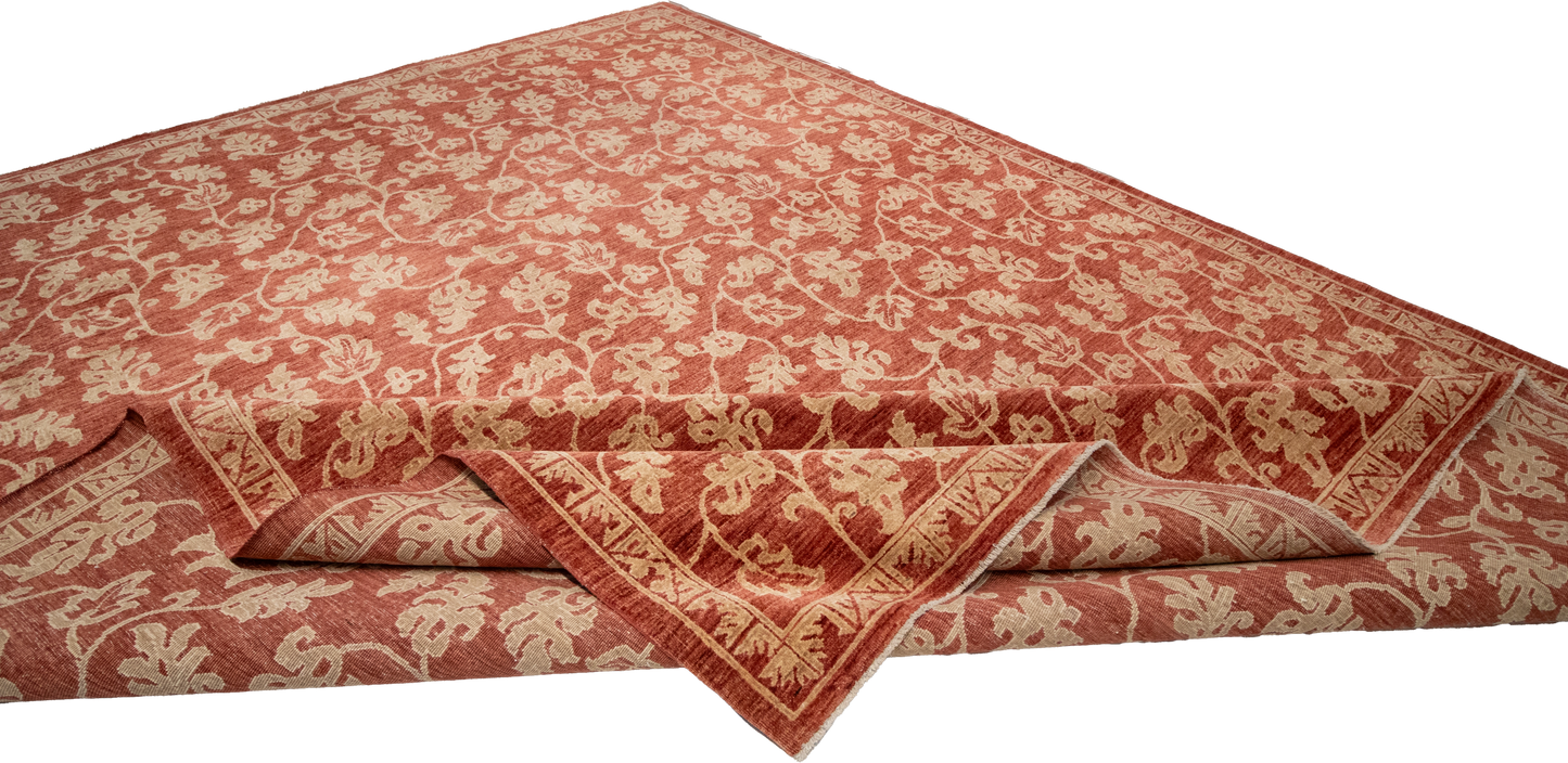 W 9.2 L 12.3 Azarie 100% Wool Hand-Woven All-Over Design - 56361