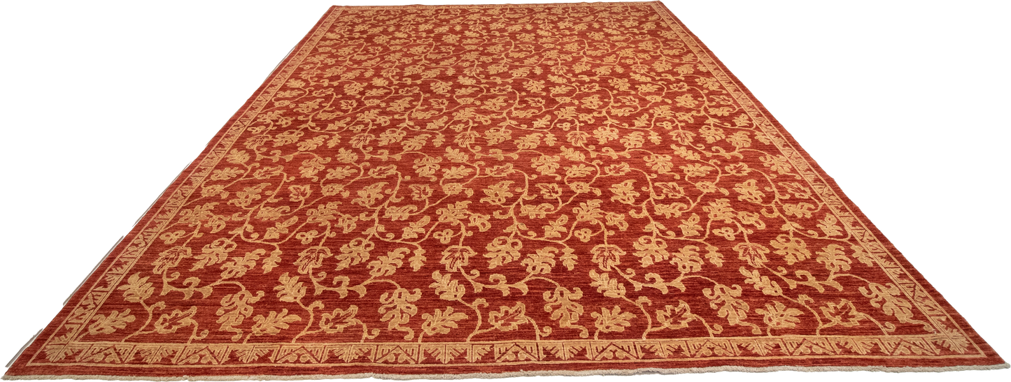 W 9.2 L 12.3 Azarie 100% Wool Hand-Woven All-Over Design - 56361