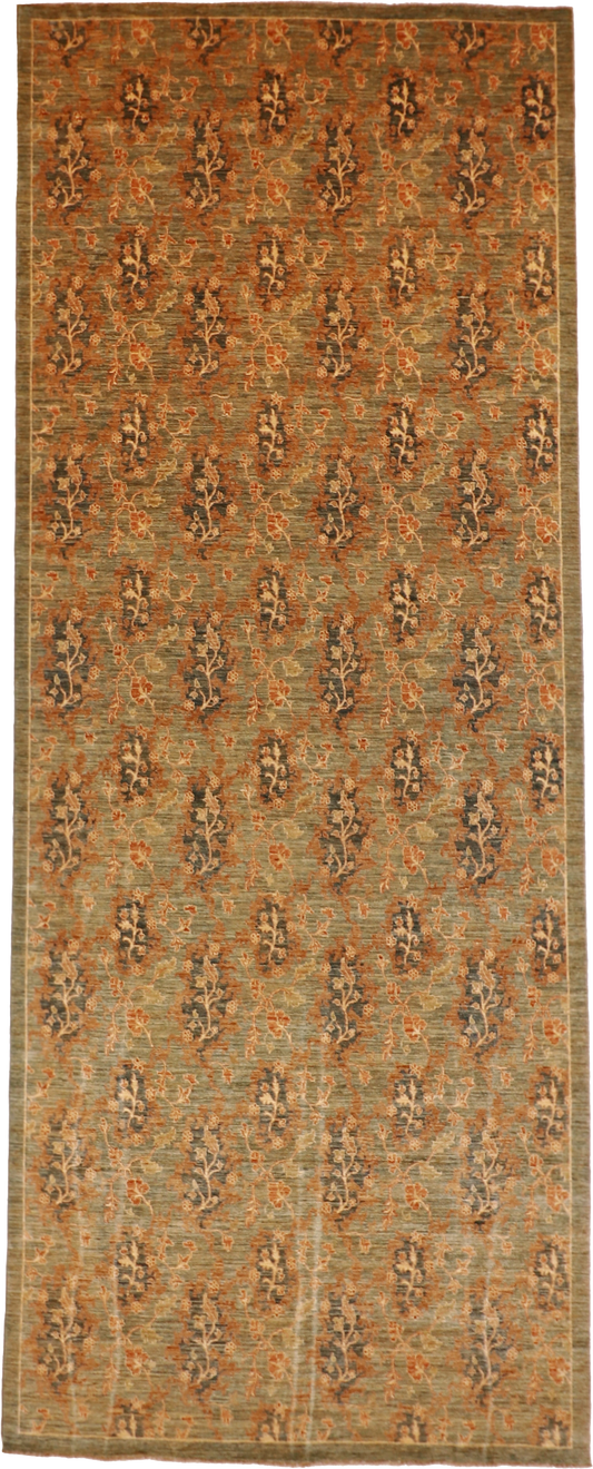 W 6.4 L 15.11 Kashan 100% Wool Hand-Woven All-Over Design - 56362