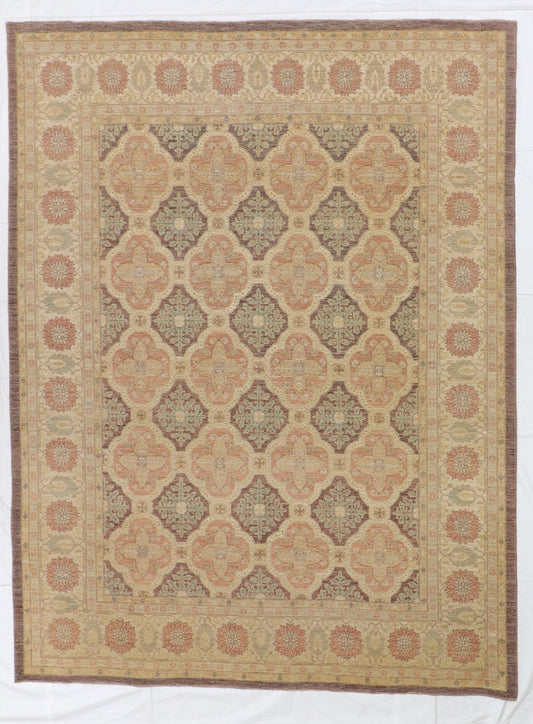 W 8.1 L 11.7 Frahan 100% Wool Hand-Woven All-Over Design - 56365
